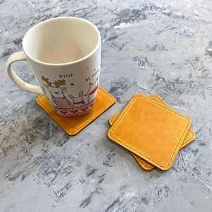 Eco Friendly Leather Coasters Set Durable Drink Coaster Heat Resistant Non Slip Table Protection Stylish GLC-0006 - Product Image 1