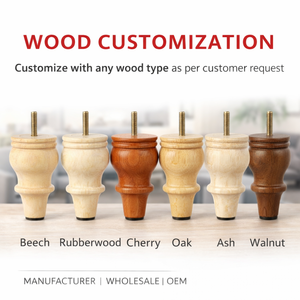 Pata de Mueble de Madera Maciza Corta para Sofá, Gabinete, Mesa, Repuesto de Pata de Madera, Pieza de Mueble, Fábrica OEM - Product Image 3