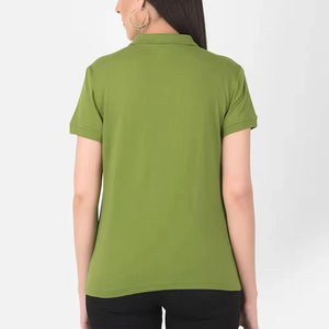 Camiseta de Invierno Casual para Mujer, Cuello Redondo, Manga Larga, Hombros Caídos, Corte Holgado, Color Verde Liso, Tejido Jersey 100% Algodón - Product Image 3