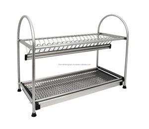 Escurridor de metal con acabado plateado para cocinas modernas que ofrece un aspecto elegante y una excelente eficiencia de drenaje del agua - Product Image 2