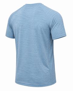 T-shirt Homme Bleu Clair à Manches Courtes Col Rond Coupe Classique Séchage Rapide Tricoté 100% Polyester Style Décontracté Sportif 180g – Meilleure Vente - Product Image 3