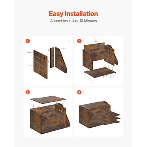 Organizzatore da Scrivania in Legno a 4 Scomparti, Smontabile, con Archiviazione Verticale per Ufficio o Cassetti - Product Image 6
