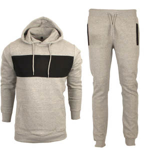 Ensemble de survêtement de sport 2 pièces pour hommes 100 % coton du Pakistan, avec sweat à capuche zippé à manches longues, idéal pour le jogging en extérieur - Product Image 2