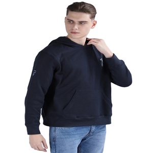 Polaire fermeture éclair plaine brossé Logo imprimé surdimensionné blanc poids lourd nouveau décontracté polaire hommes Hoodies Stock à vendre poly coton - Product Image 6