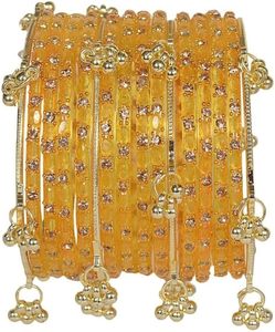 กำไลข้อมือแก้วและมุกสไตล์แคชเมียร์ชุบทองพรีเมียมสุดหรู - Product Image 2