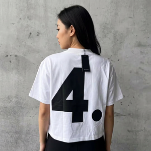 T-shirt unisexe oversize noir 100 % coton streetwear avec imprimé lettres blanches, manches courtes, col rond, séchage rapide, respirant, coupe jersey - Product Image 5