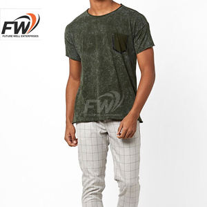 Camiseta de Alta Calidad con Lavado Ácido, Camiseta de Buena Calidad con Lavado Ácido, Ropa Casual, Camiseta Lisa con Lavado Ácido, Corte Ajustado para Hombre - Product Image 1