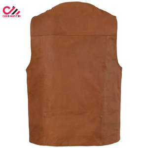 Chaleco de Cuero sin Mangas para Hombre, Estilo Casual Otoñal, con Cuero Vacuno Genuino y Relleno de Poliéster, Diseño Impermeable - Product Image 2