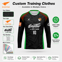 Fabricant d'uniformes d'arbitre de football personnalisés OEM ODM, ensemble de maillots de football à manches longues avec logo, nom, numéro, vêtements d'entraînement
