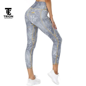 Leggings Capri de Cintura Alta para Mujer, Premium, al por Mayor, Personalizables, Suaves y Cómodos, Pantalones de Yoga Tejidos, Casuales, OEM - Product Image 6