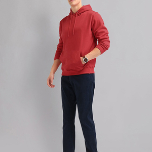 Sweat à capuche pour homme, couleur unie, manches longues, en tissu polaire de coton, pour l'automne - Product Image 4