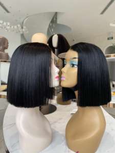 Perruque en cheveux humains vierges vietnamiens Remy, 100% soyeux, lisse, 30 pouces, longueur de mèches pour femmes noires, trame unique - Product Image 3