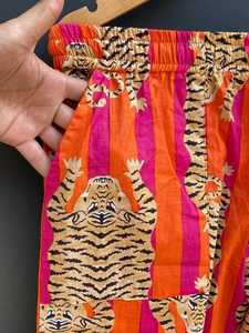 Pijamas de algodón con estampado naranja para mujer, ropa de dormir informal de manga larga con cuello vuelto, ropa de dormir informal para primavera - Product Image 5