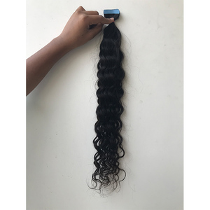 Extensiones de Cabello Humano Virgen Natural Rizado con Cinta Adhesiva para Mujer - 100% Crudo Sin Procesar de Proveedor de Origen de la India - Product Image 1