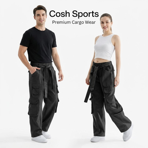 Pantalones Anchos de Cintura Alta Cosh Sports, Jeans Holgados Negros para Estilo Urbano y Casual - Product Image 1