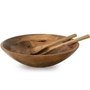 Bols à salade de fruits en bois d'acacia, bols à mélanger en mélamine, bol à salade en bois rond, bol à fruits décoratif, vente en gros, petit créatif - Product Image 1