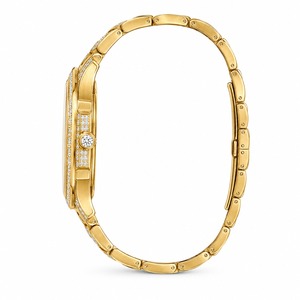 Luxury Women's <b>Diamond</b> <b>Watch</b> Round Yellow Gold Case Analog Quartz Band - Product Image 4