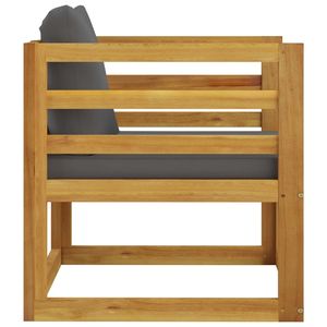 Sedia in Legno Massello di Acacia Grigio Scuro Naturale per Giardino con Qualità Standard - Product Image 4