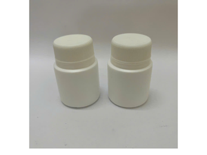 Lot de bouteilles en plastique HDPE avec bouchon à vis 23-50ml, couleur blanche, légères, durables, faciles à moudre, imprimables, forme cylindrique, fond plat, APS - Product Image 1