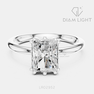 Bague de fiançailles et de mariage pour femme, cadeau de bijoux, certifiée IGI, diamant de laboratoire taille radiant 1,59 carat, ensemble de bagues en or blanc 14 carats - Product Image 1
