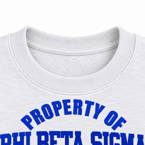 Phi Beta Sigma <b>White</b> <b>Men</b>’s Crewneck <b>Sweatshirt</b> Property Of 1914 Collegiate Greek Letter Design Long Sleeve Fraternity Fleece - Product Image 5