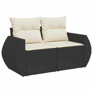 Ensemble de canapés de patio noir et blanc crème pour jardin, collection de meubles d'extérieur élégants - Product Image 5