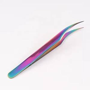 Pinzas Quirúrgicas de Precisión Morje de Acero Inoxidable para Pestañas con Punta Suave y Acabado Iridiscente de 10 mm de Longitud para una Aplicación Precisa - Product Image 4