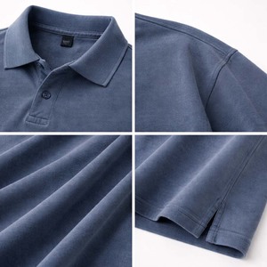 Camiseta Polo Extra Grande para Hombre, Estilo Vintage, Color Azul Marino, Algodón, Corte Holgado, Informal, Estilo Urbano - Product Image 3