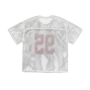 Maillot de football américain rétro personnalisé sublimé en gros, coupe courte, style streetwear, surdimensionné, en maille - Product Image 3