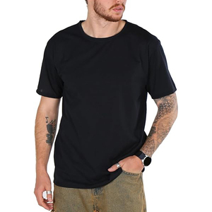 Men's O-Neck Short Sleeve T-<b>Shirt</b> With Marble Print Regular Fit Knitted 100% Cotton Casual Long Length Breathable Style - Product Image 4