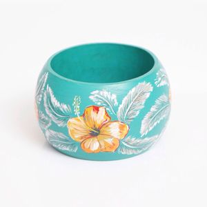 Premium Handcrafted Ethnic <b>Wooden</b> <b>Bangles</b> for Women Crystal Fashion Accessories with Painted Cultural Wear - Product Image 2