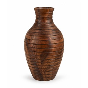 Vase à anneau en bois d'acacia fait main, vente en gros |   Moradabad Inde - Product Image 1