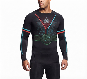 เสื้อรัดรูปแขนยาวลายกราฟิกดีไซน์ทันสมัยปี 2026 สำหรับผู้ชาย เล่นกีฬา ฟิตเนส แห้งเร็ว สตรีทแวร์ ขายส่ง - Product Image 1