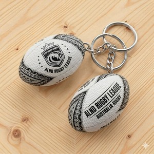 Porte-clés ballon de rugby personnalisé, mini porte-clés sportif, logo imprimé, en cuir PU, ballon anti-stress, article promotionnel pour fans de club - Product Image 3