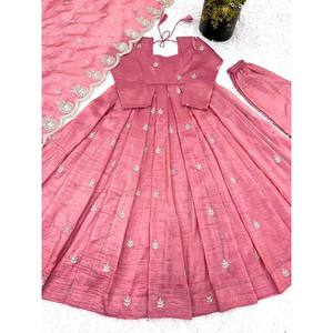 ชุดราตรีเย็บอย่างเต็มที่ชุดปาร์ตี้แต่งพู่และ dupatta - Product Image 2