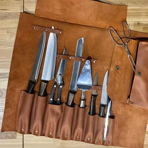 Bolsa Portacuchillos Profesional de Cuero Genuino Personalizada, a Prueba de Olores, con Gran Capacidad para Cuchillos de Cocina - Product Image 1