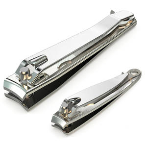 Coupe-ongles professionnels en acier inoxydable argenté avec lime à ongles, grand coupe-ongles pour salons de manucure, durable pour les doigts - Product Image 1