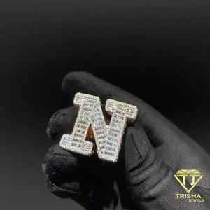 CEO Letter Necklace Custom Moissanite Diamond Iced Out Hip Hop Pendant Blue Stone Jewelry Gift - Product Image 4