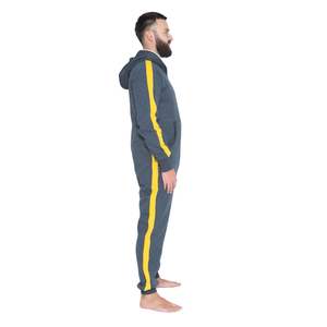 Casual Man Onesie Soft Flannel <b>Hooded</b> Pajama Jumpsuit Winter Sleepwear Man Onesie Warm Adult Full Body Lounge Comfortable - Product Image 3