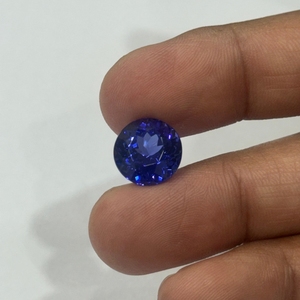 แทนซาไนต์สีน้ำเงินรอยัลธรรมชาติ ทรงกลม 8.37 กะรัต ได้รับการรับรองจาก GSI ผ่านการอบความร้อน สะอาด ไม่มีตำหนิ  ชนิดหลวม คุณภาพ AAAA จากแทนซาเนีย - Product Image 3