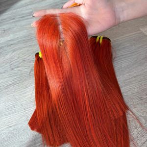 Cabello Humano Vietnamita Virgen de Alta Calidad, Color Naranja, Super Double Drawn, Transparente, Liso - Product Image 5