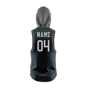 Maillot de football sans manches à capuche Clawmark pour garçons 7v7 avec short assorti, imprimé sublimé, personnalisable avec nom et numéro du joueur - Product Image 4