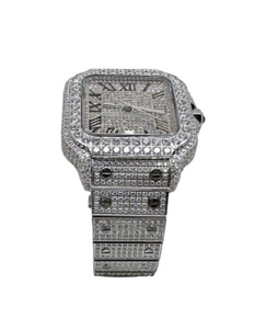 Reloj con esfera romana cuadrada automática de acero inoxidable Premium, elegante estilo Hip Hop, Diamante de moissanita de alta calidad, recién llegado - Product Image 2