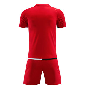 Ensemble d'uniformes de football pour hommes, rouge, manches courtes, respirant, coupe athlétique, toutes saisons, impression sublimée - Product Image 3