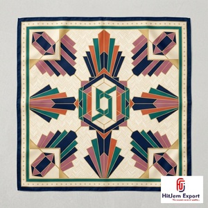 Écharpe carrée élégante personnalisée imprimée numériquement, douce et légère, fabricant OEM ODM, produits en tissu personnalisés Pemba, faible MOQ - Product Image 4