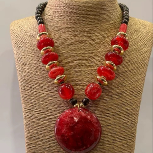 Collar de Resina con Cuentas Hecho a Mano, Estilo Vintage, para Mujer, Ideal para Bodas y Fiestas, Estilo Religioso Cristiano, India - Product Image 1