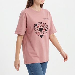 เสื้อยืดลายกราฟิกหัวใจผู้หญิง พิมพ์ลายตามสั่ง ขายส่ง เสื้อยืดแขนสั้นลำลองผ้าฝ้าย เสื้อผ้าแฟชั่น - Product Image 4