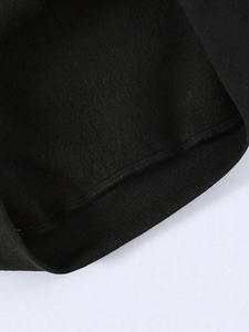 Sweat-shirt à capuche noir pour homme, manches régulières, couleur unie, tricot en coton, vêtement d'automne - Product Image 3