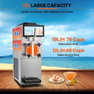 Machine à glace commerciale 12L en acier inoxydable à réservoir unique, modes de congélation pour Margaritas et smoothies glacés - Product Image 3