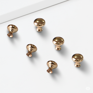 High Strength Zinc Alloy Round Mushroom <b>Knob</b> Luxury Rose <b>Gold</b> Furniture Handle for Kitchen Bathroom Nightstands Drawer Cupboard - Product Image 1